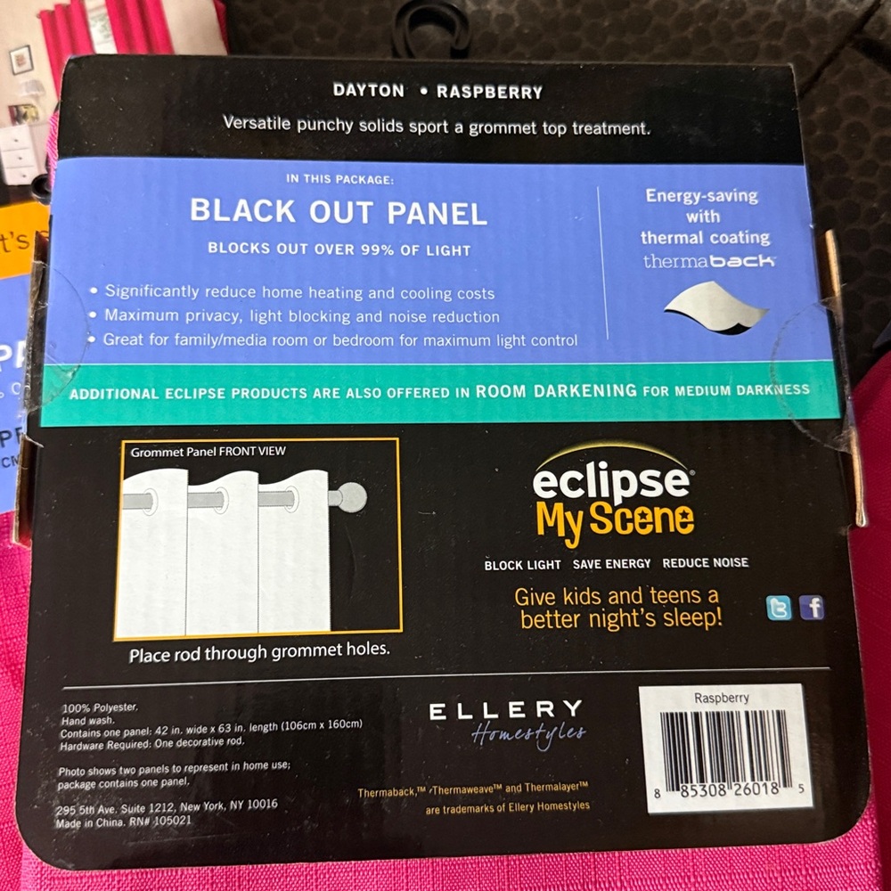 Eclipse My Scene Raspberry Blackout Panel - Picture 3 of 4